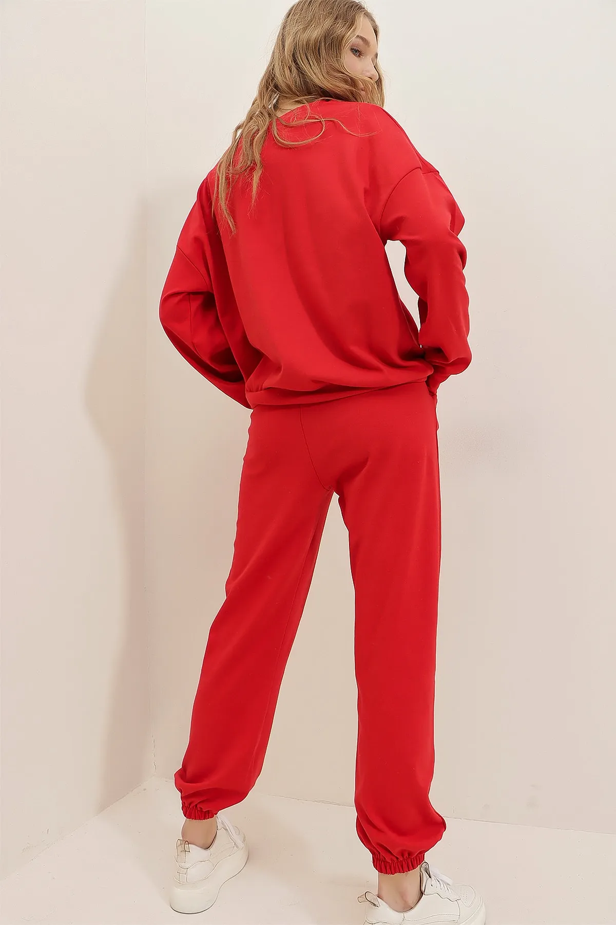 Trend Alaçatı Stili  Trainingsanzug - Rot - Regular Fit