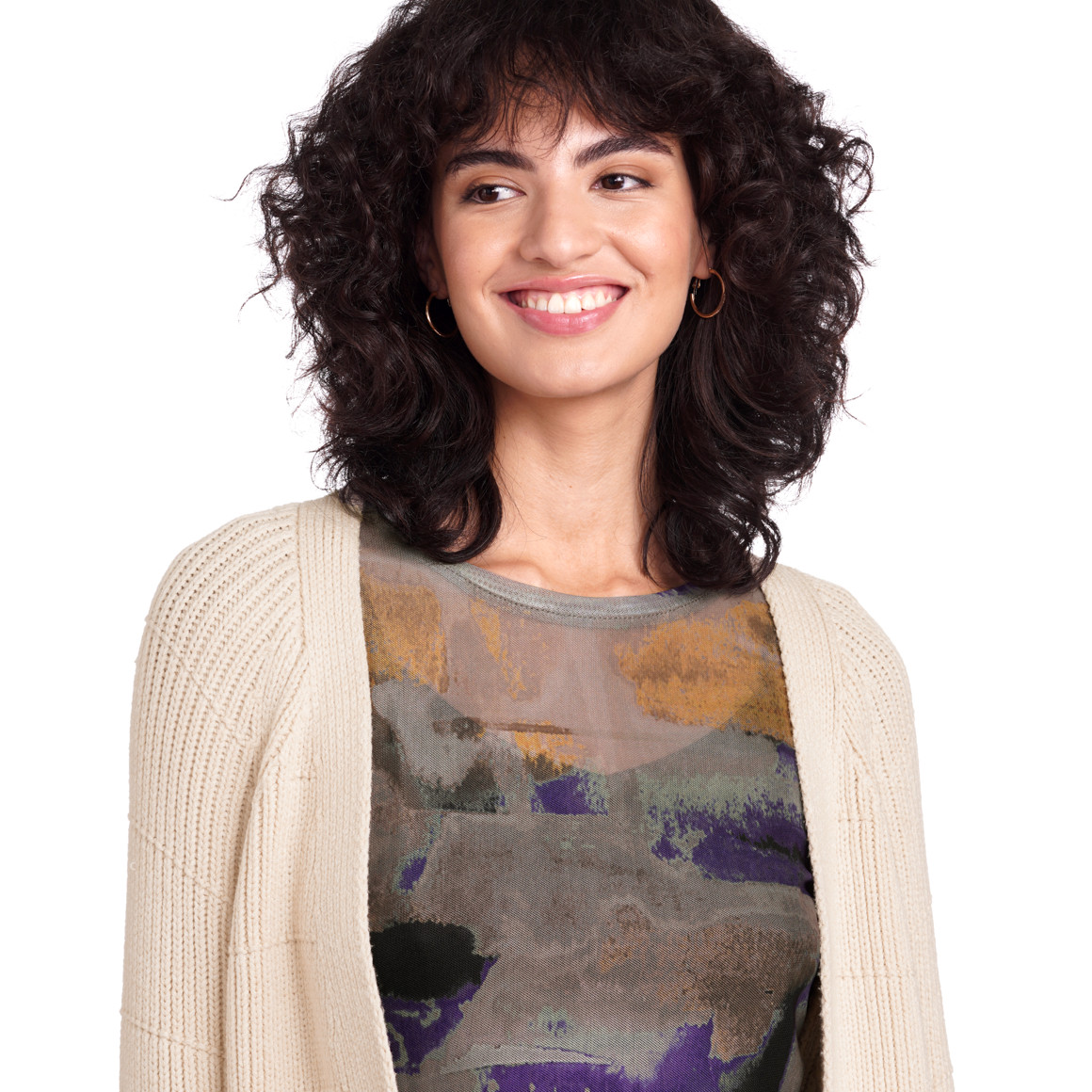 Damen Strickjacke aus Rippstrick