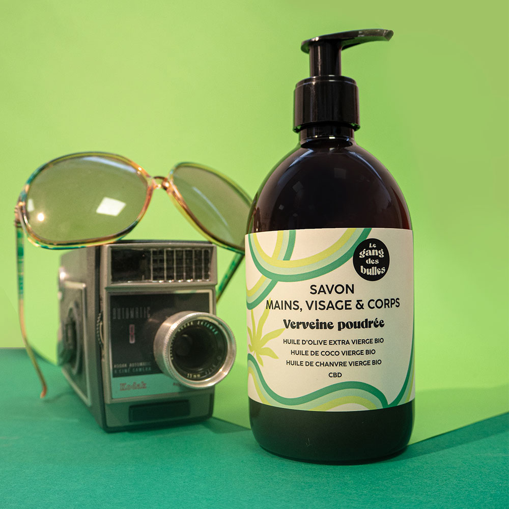 le gang des bulles Savon mains, visage  et  corps - verveine poudrée - 500 ml Savon