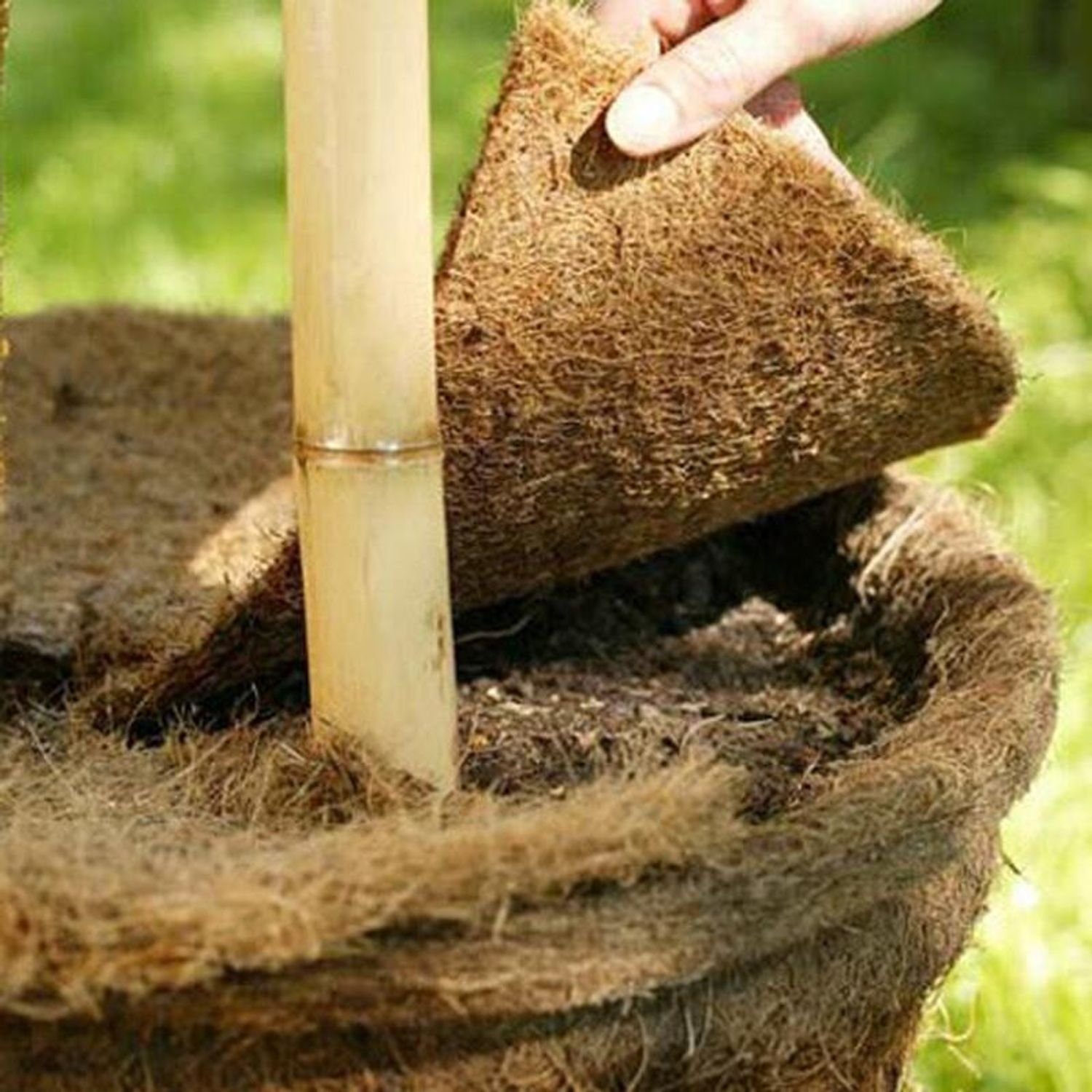 BURI Blumenerde Kokos-Mulchscheibe 25cm Kokosmatte Winterschutz Frostschutz Pflanzensc
