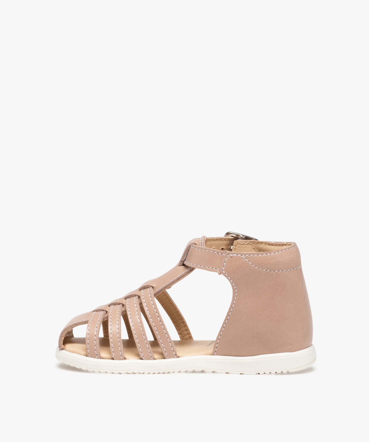 Sandales bébé fille en cuir à talon et bout fermés – NA! rose | GEMO