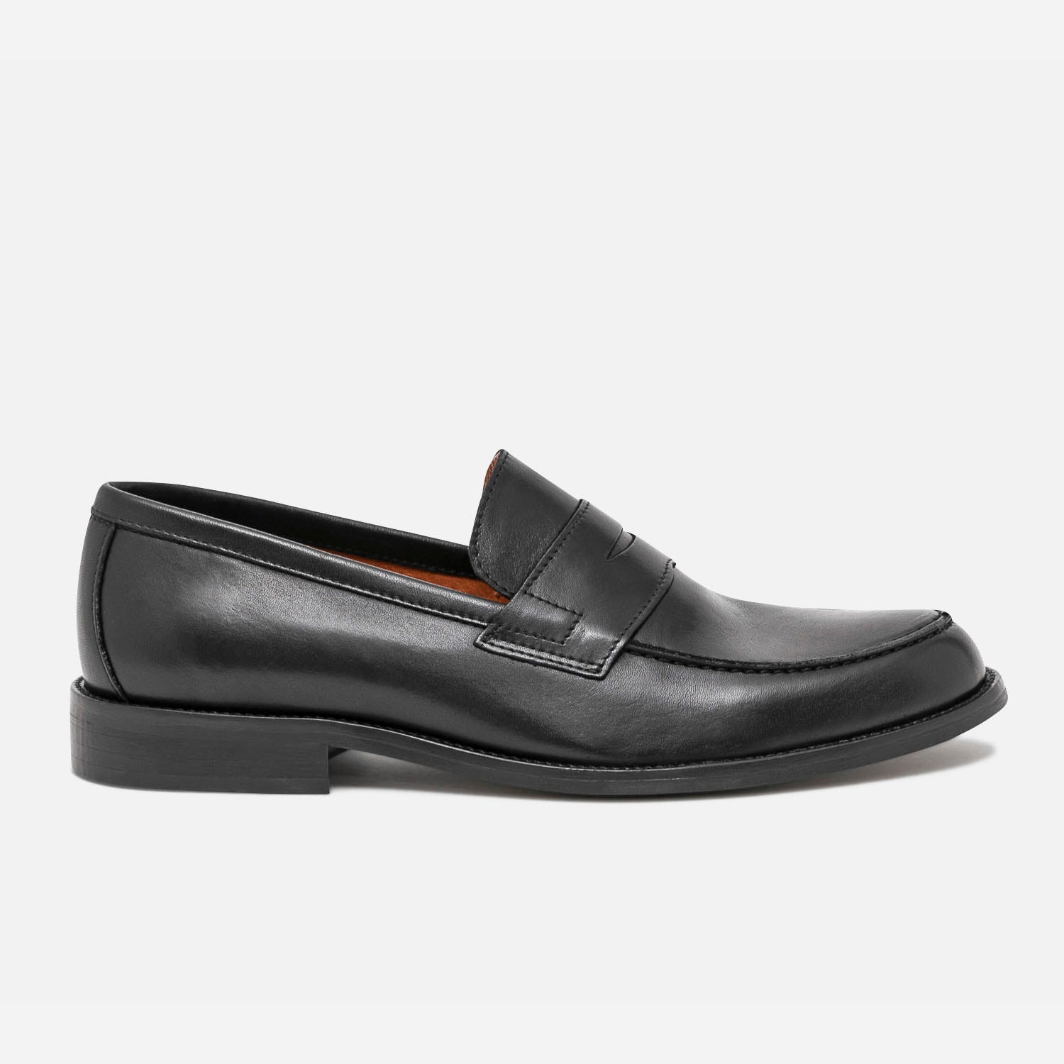 Mocassin noir en cuir