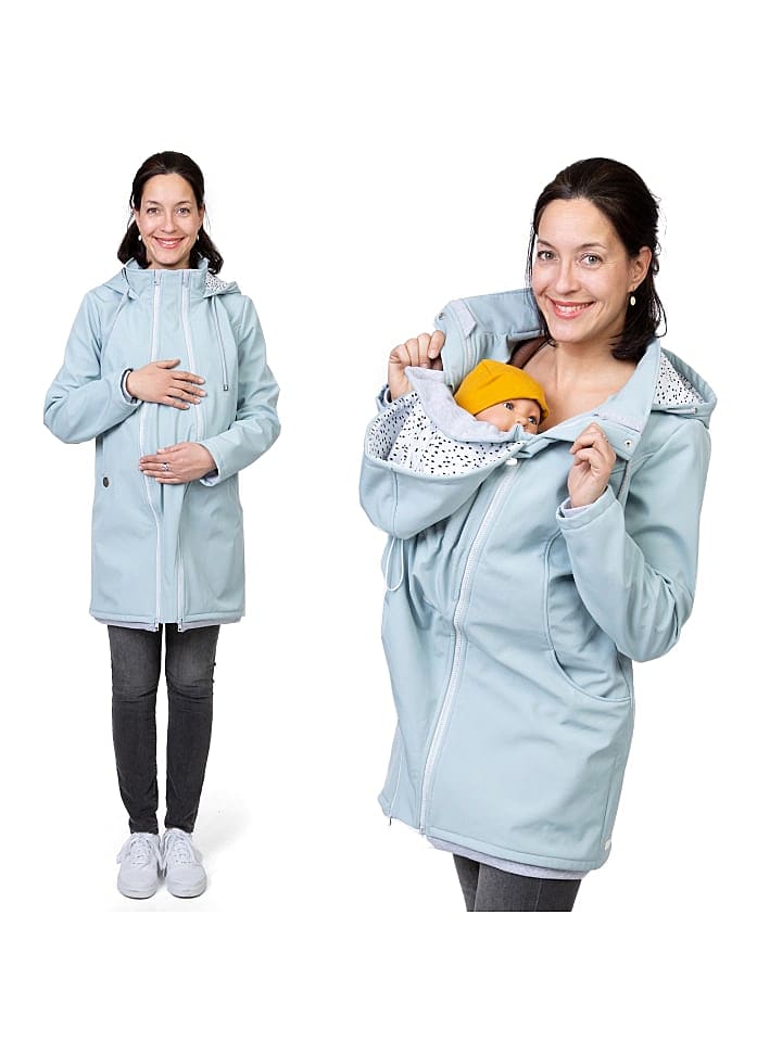 Viva la Mama 3in1 Umstandsmantel Tragemantel MELLORY in Eisblau günstig kaufen XXL