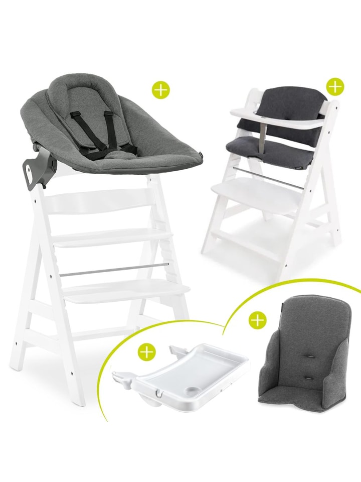 Hauck Alpha Plus White XXL Newborn Set - Hochstuhl   2in1 in weiss,grau günstig kaufen onesize