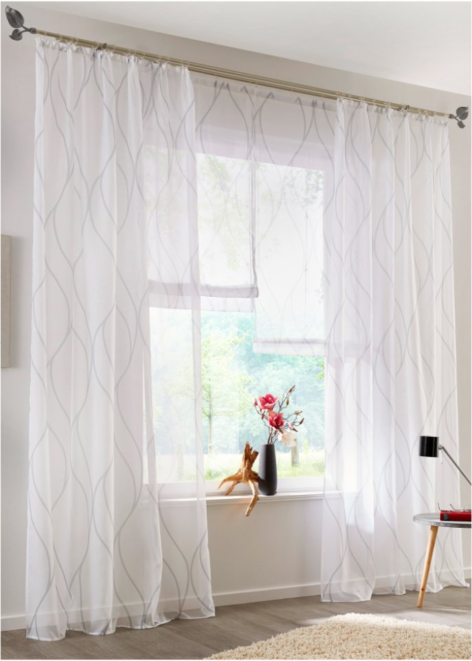 Gardine mit Wellen Druck (1er Pack)