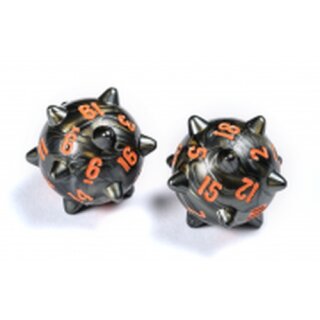 PolyHero Warrior 2d20 Spiked Balls Steel Grey (2)