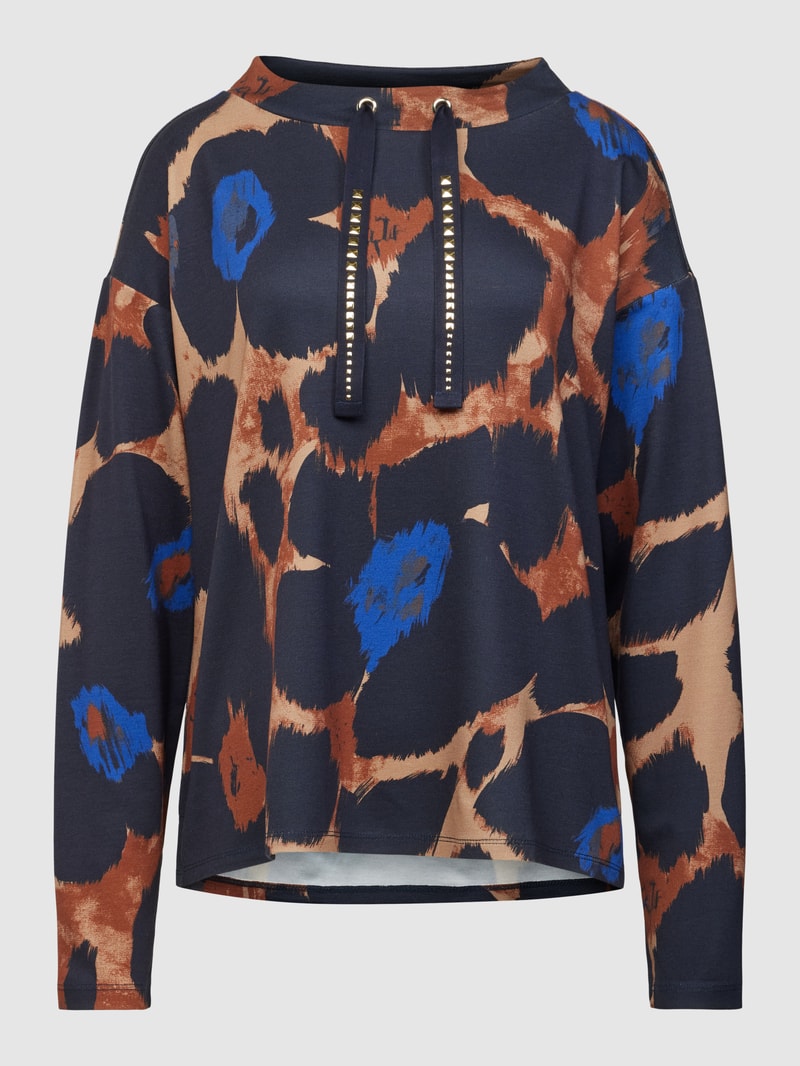 Sweatshirt mit Allover-Muster in royalblau