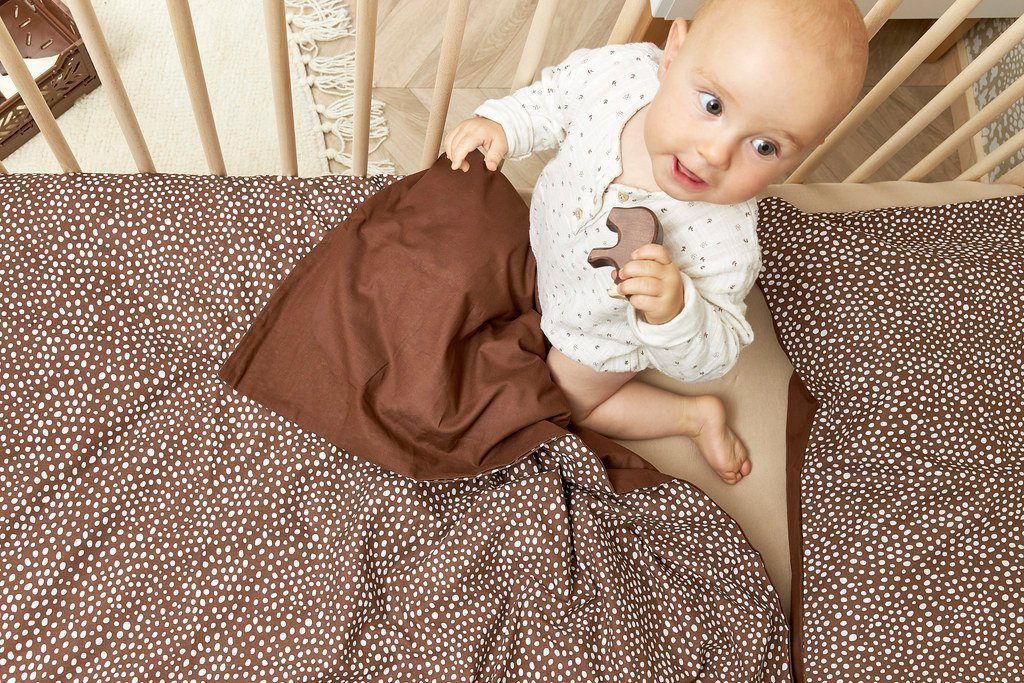 Babybettbezug Cheetah, Uni Chocolate, Meyco Baby, 100x135cm
