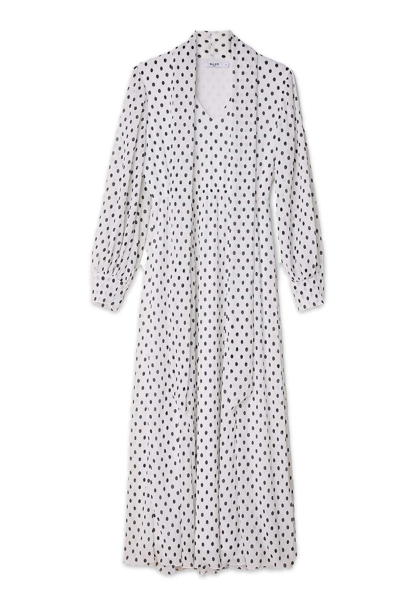 Gepunktetes Maxikleid aus Chiffon