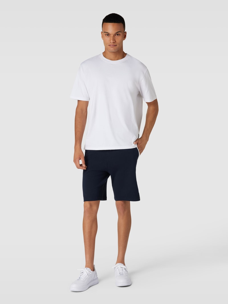 Sweatshorts mit Waffelstruktur Modell 'ESTABLISHED' in marineblau