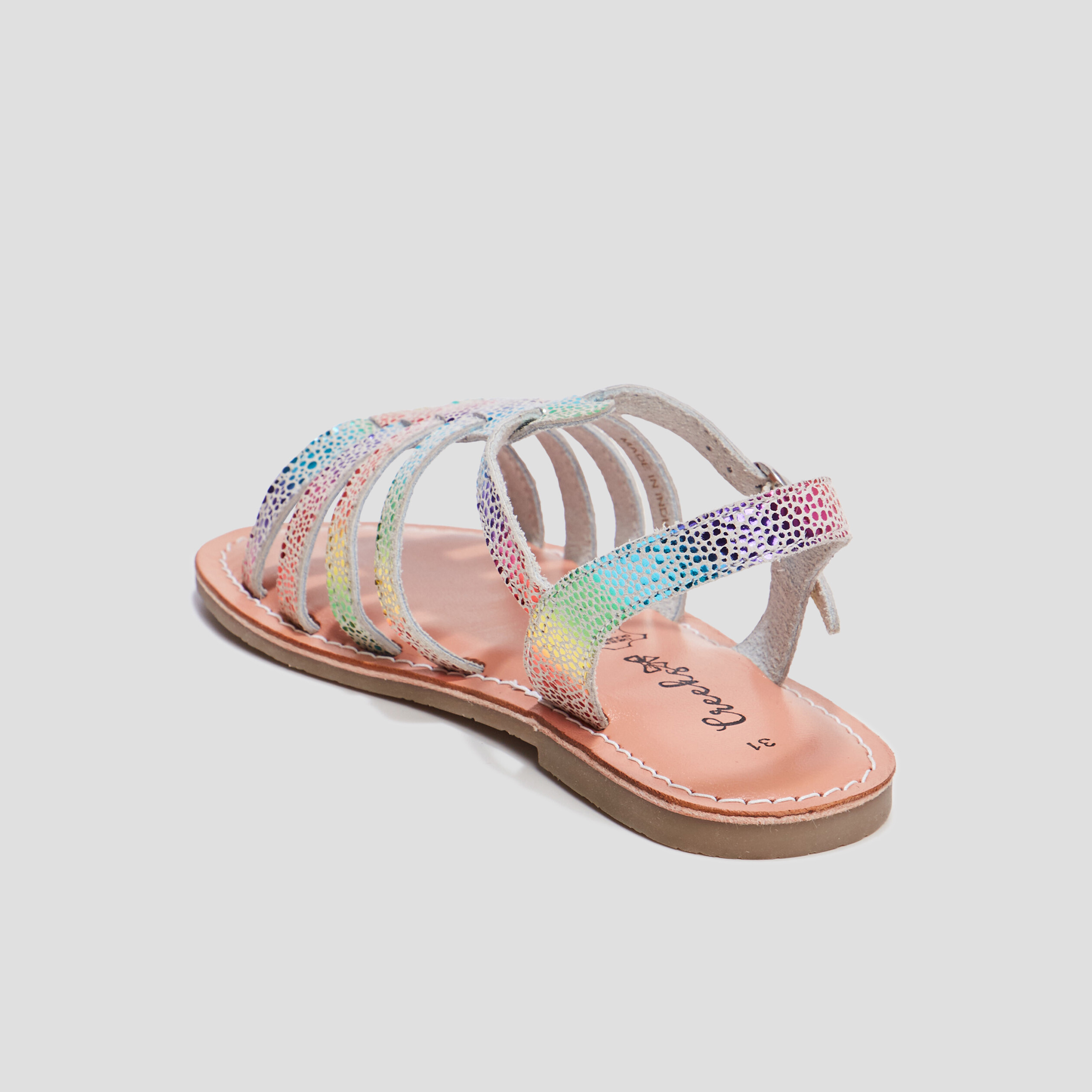 Sandales irisées en cuir Creeks multicolore fille | La Halle