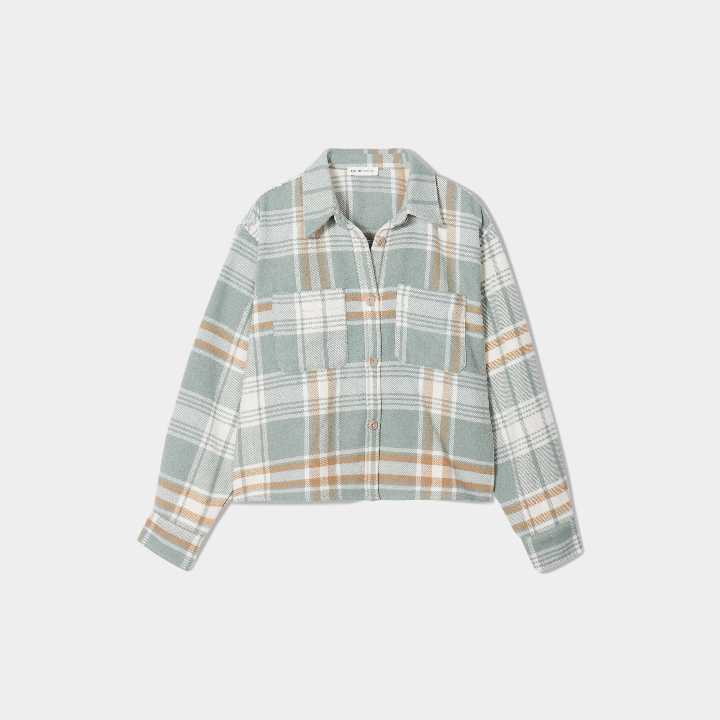 Chemise manches longues vert femme | Cache Cache
