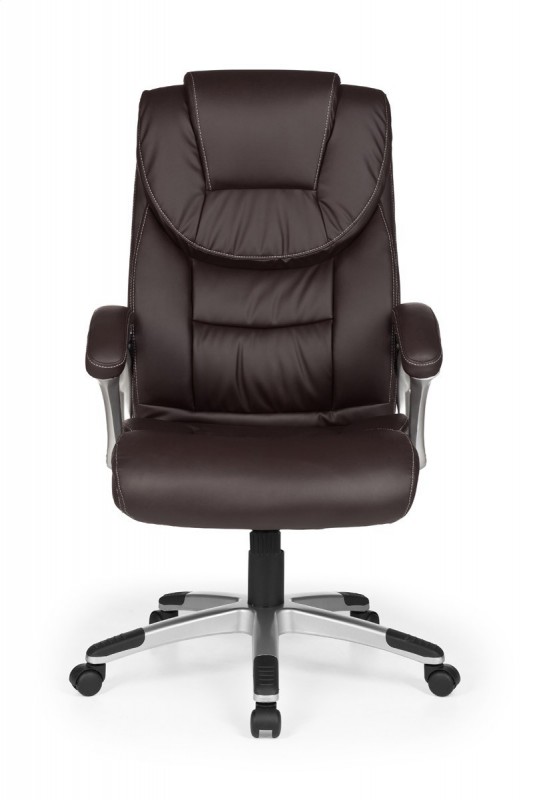 Amstyle Bürostuhl Leder Optik Braun Schreibtischstuhl Chefsessel Drehstuhl mit XXL Polsterung