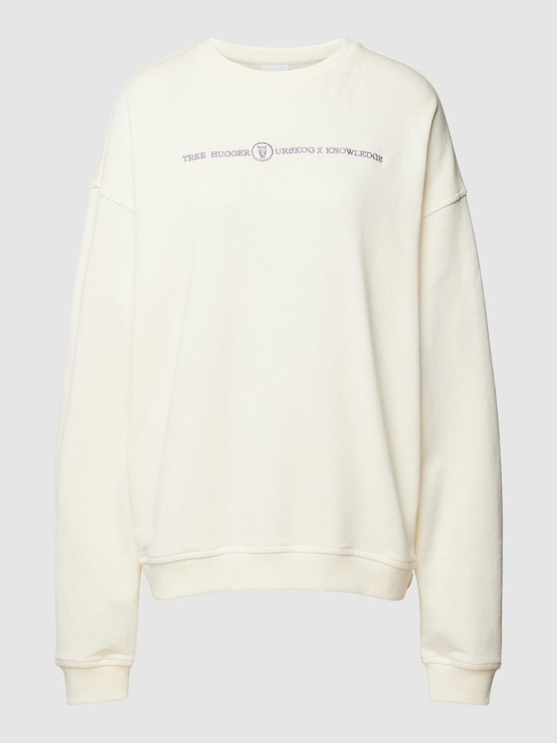 Sweatshirt mit überschnittenen Schultern in offwhite
