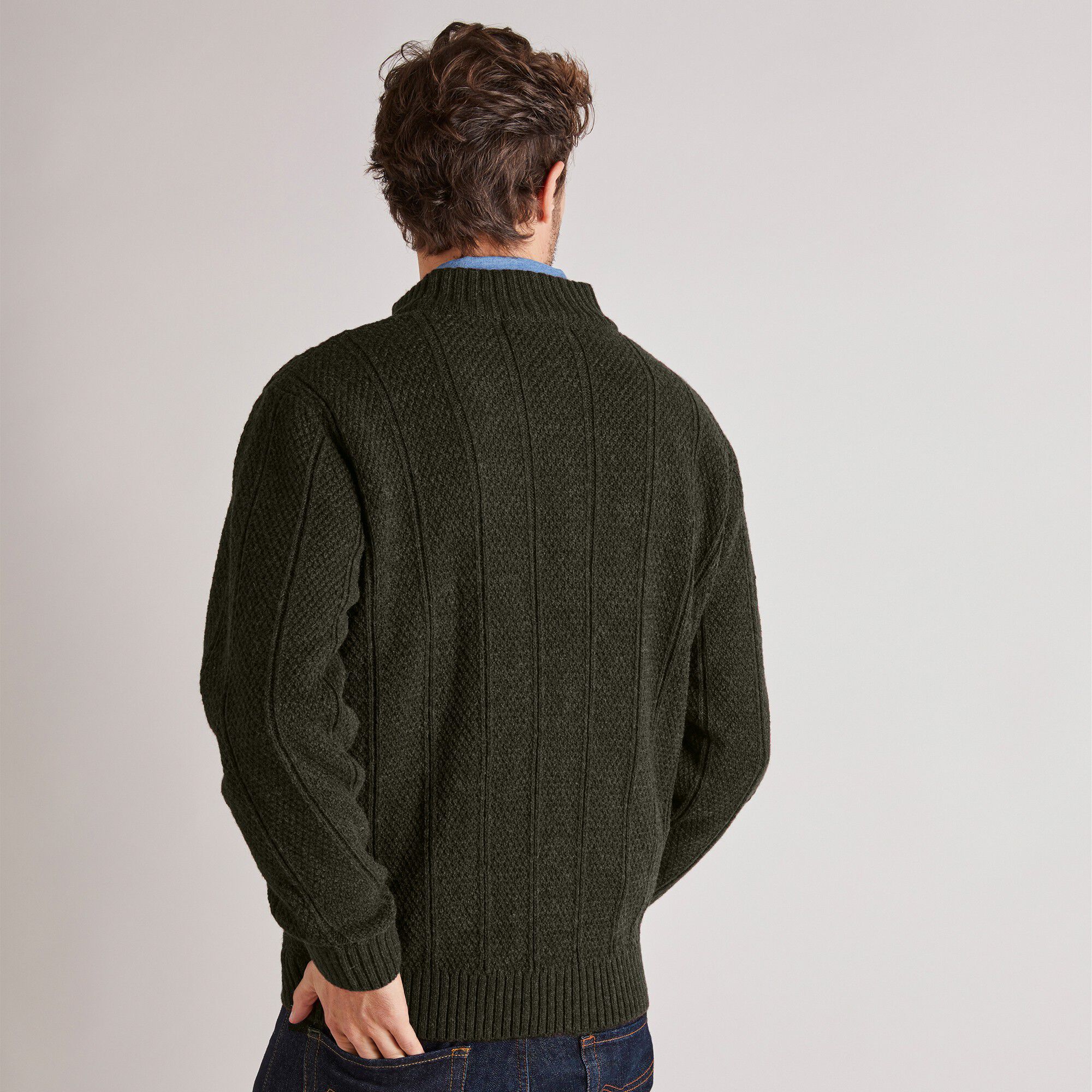 Gilet zippé maille irlandaise