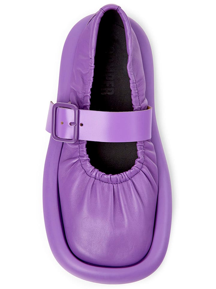 Camper Leder-Spangenballerinas in Lila günstig kaufen