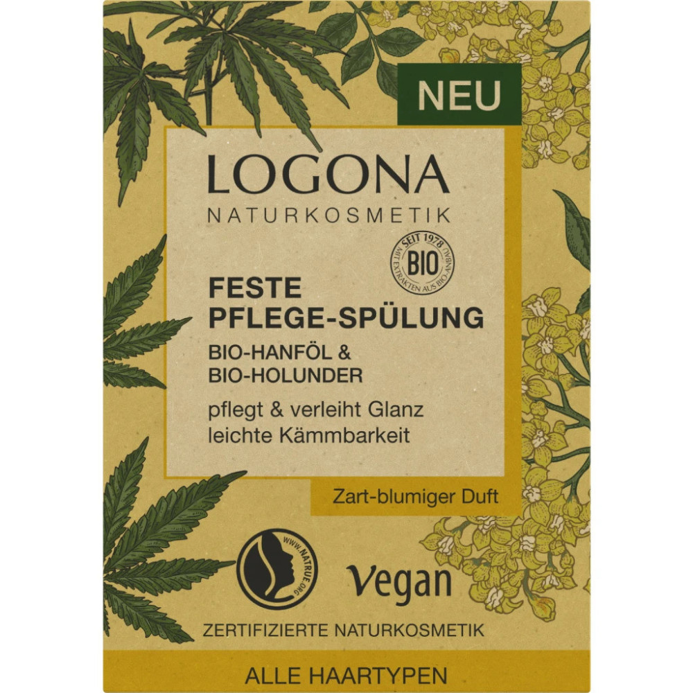 Logona Après-Shampoing Solide Chanvre Bio & Sureau Bio 60g