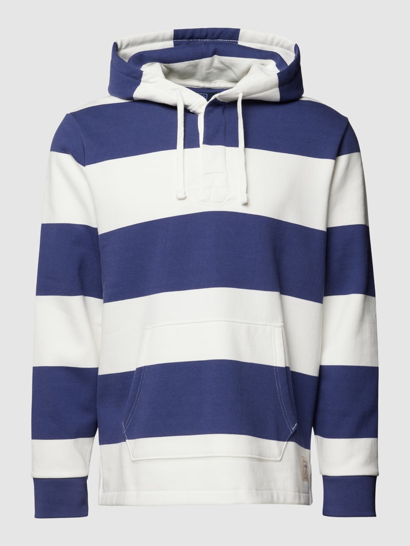 Hoodie mit Streifenmuster in marineblau