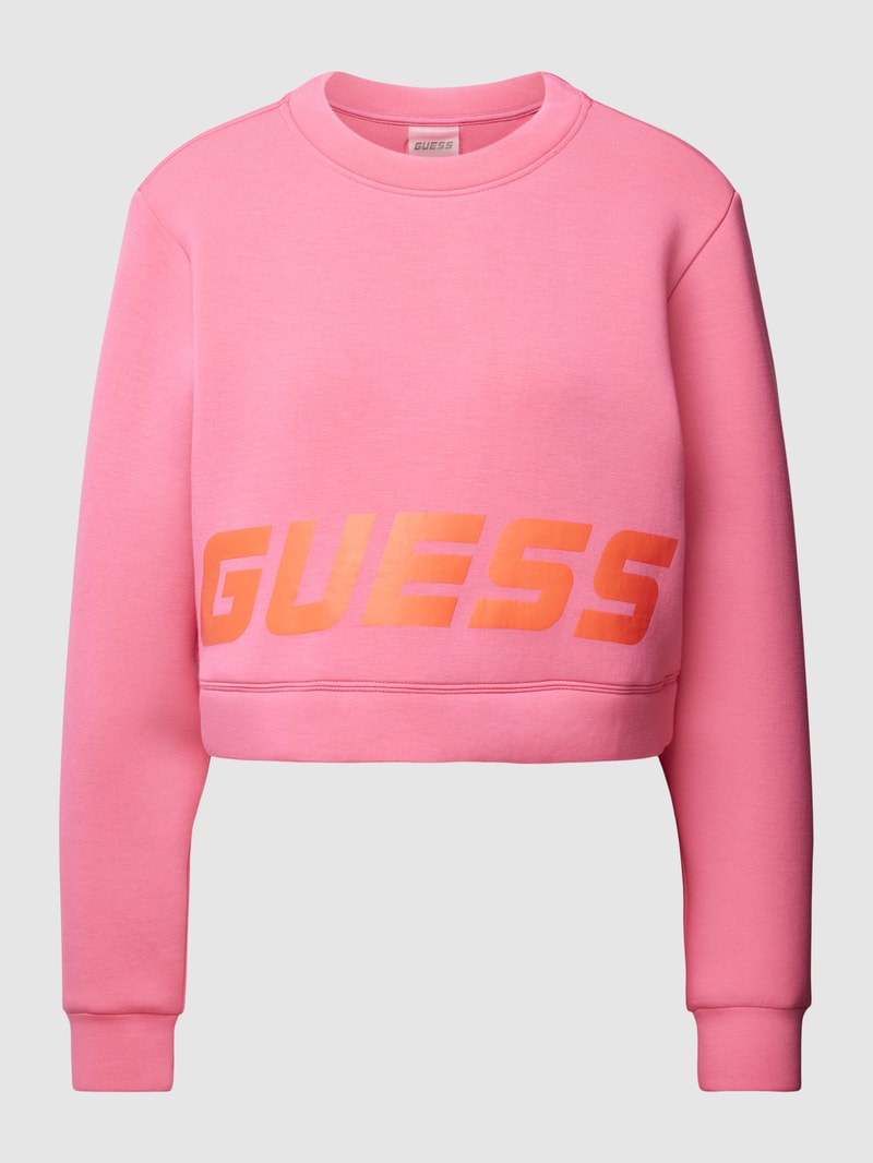 Crop Sweatshirt mit Label-Print Modell 'ALETHA' in pink
