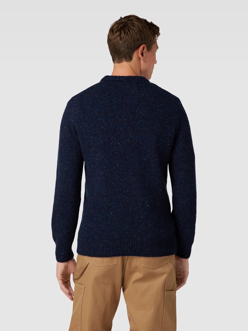 Strickpullover mit Rundhalsausschnitt in marineblau