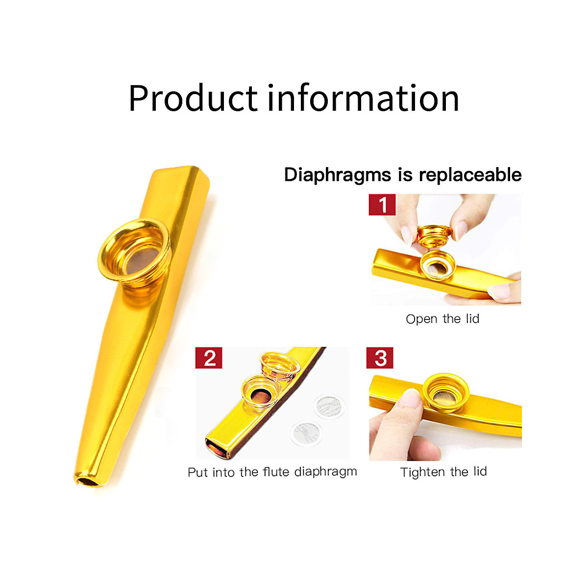 Metall Kazoo Set 6 Stück für Kinder