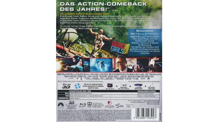 xXx - Die Rückkehr des Xander Cage  (3D + 2D Blu-ray)