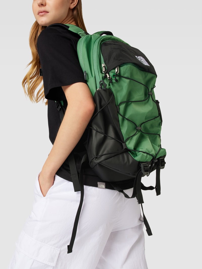 Rucksack mit Label-Print Modell 'BOREALIS' in grün