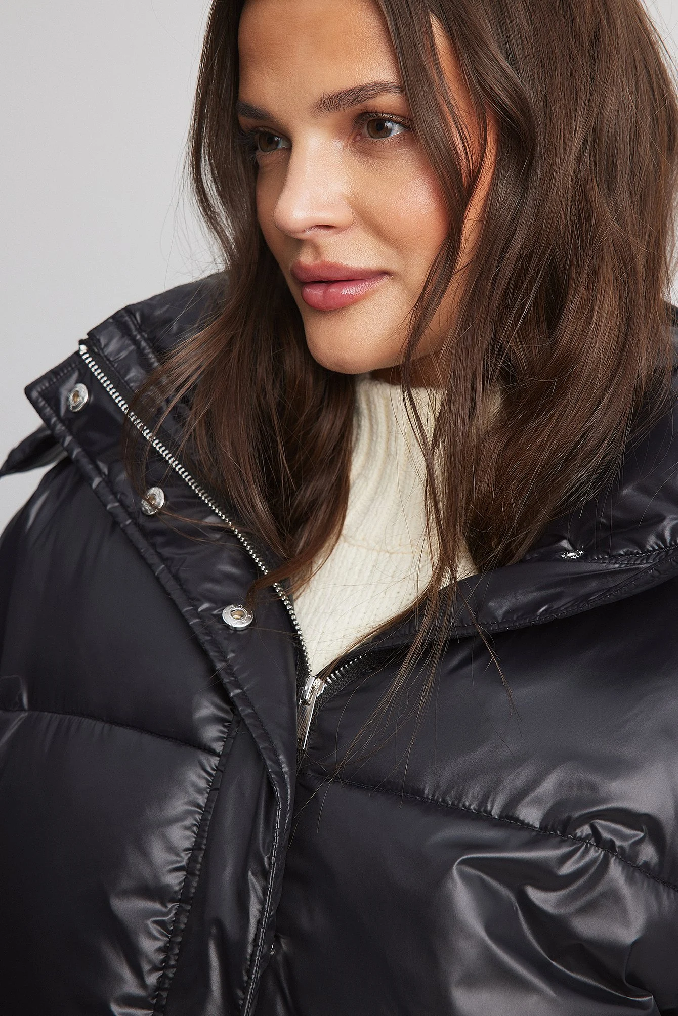 Lange oversized wattierte Jacke