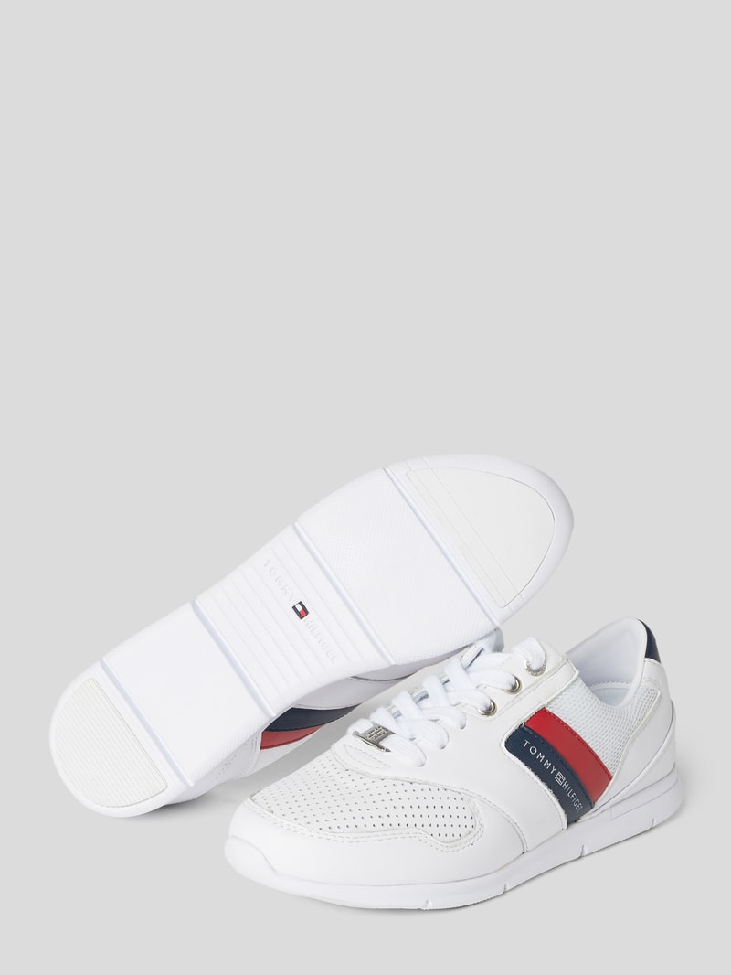 Sneaker mit Meshbesatz in weiß