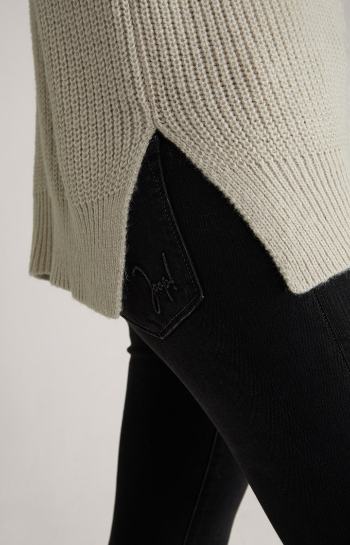 Strick-Hoodie in Offwhite/Beige
