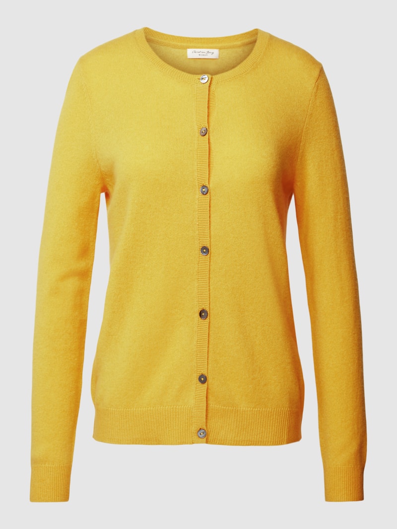 Strickjacke aus Kaschmir mit Knopfleiste in messing