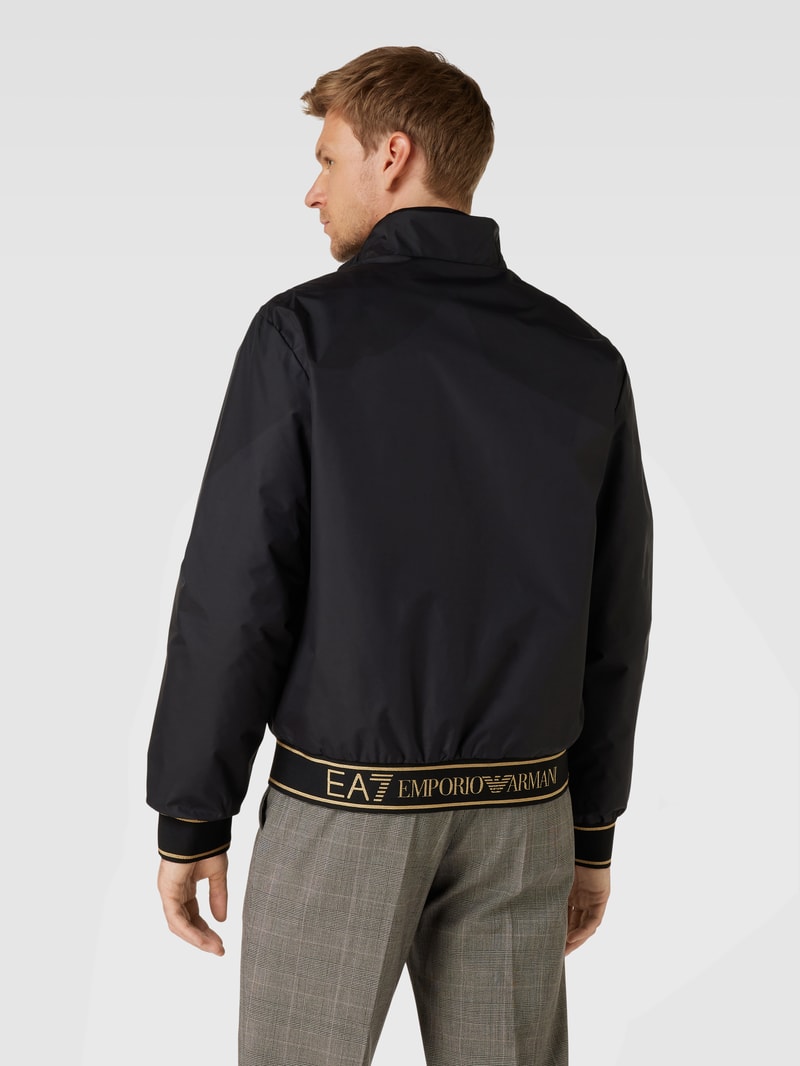 Blouson mit Stehkragen und Zweiwege-Reißverschluss in schwarz
