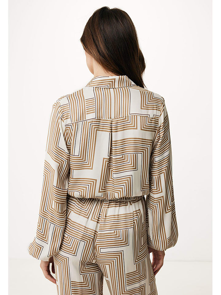 Mexx Bluse in Camel/ Creme günstig kaufen