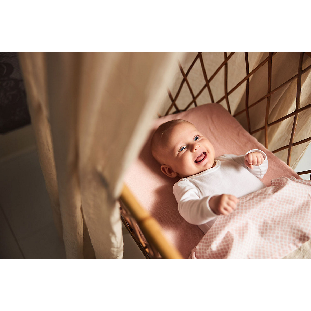 Spannbettlaken für Stubenwagen und Wiegen Jersey, 40 x 80/90 cm, pale pink