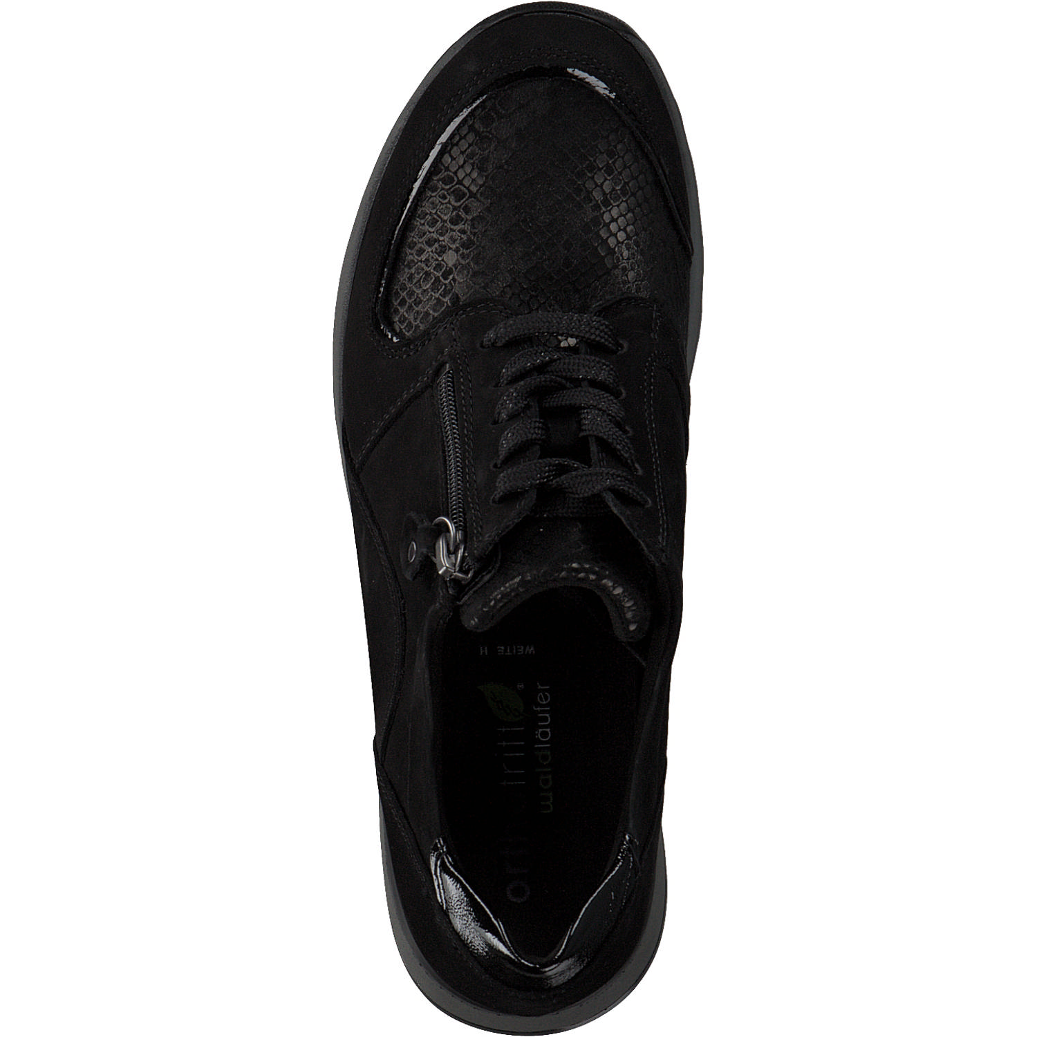 Waldläufer Hiroko Soft H64007, Sneakers Low, Damen, Schwarz (Silver)