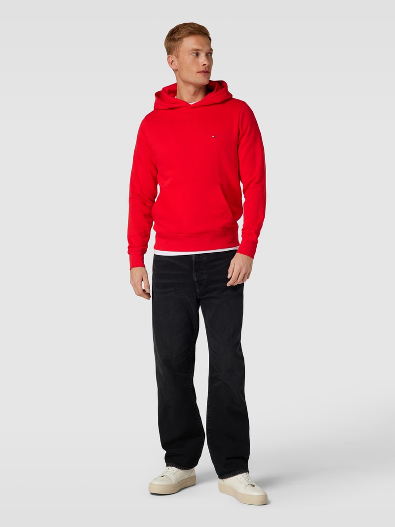 Hoodie mit Logo-Stitching Modell 'FLAG' in rot