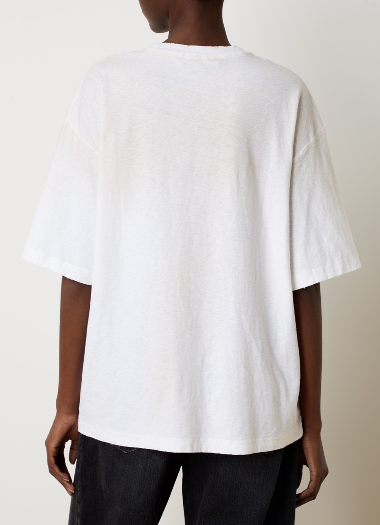 Acne Studios T-krekls ar logoprint un verwassen afwerking