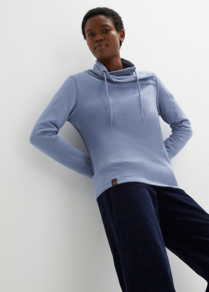 Sweatshirt mit großem Kragen aus Bio-Baumwolle