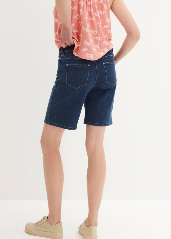 Stretch-Jeans-Bermuda mit Bequembund