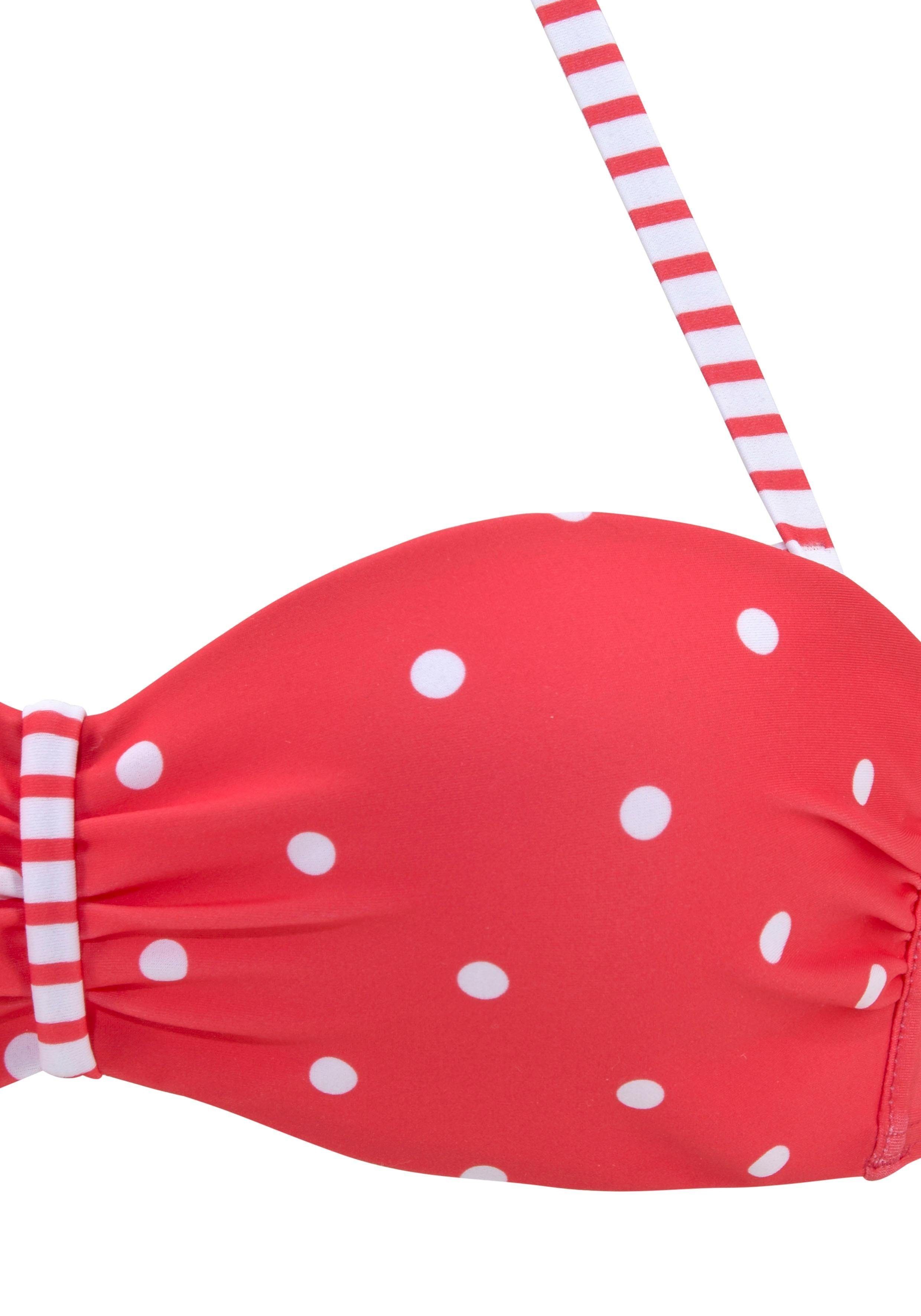 s.Oliver Bügel-Bandeau-Bikini-Top Audrey, mit Mustermix aus Punkten und Streifen