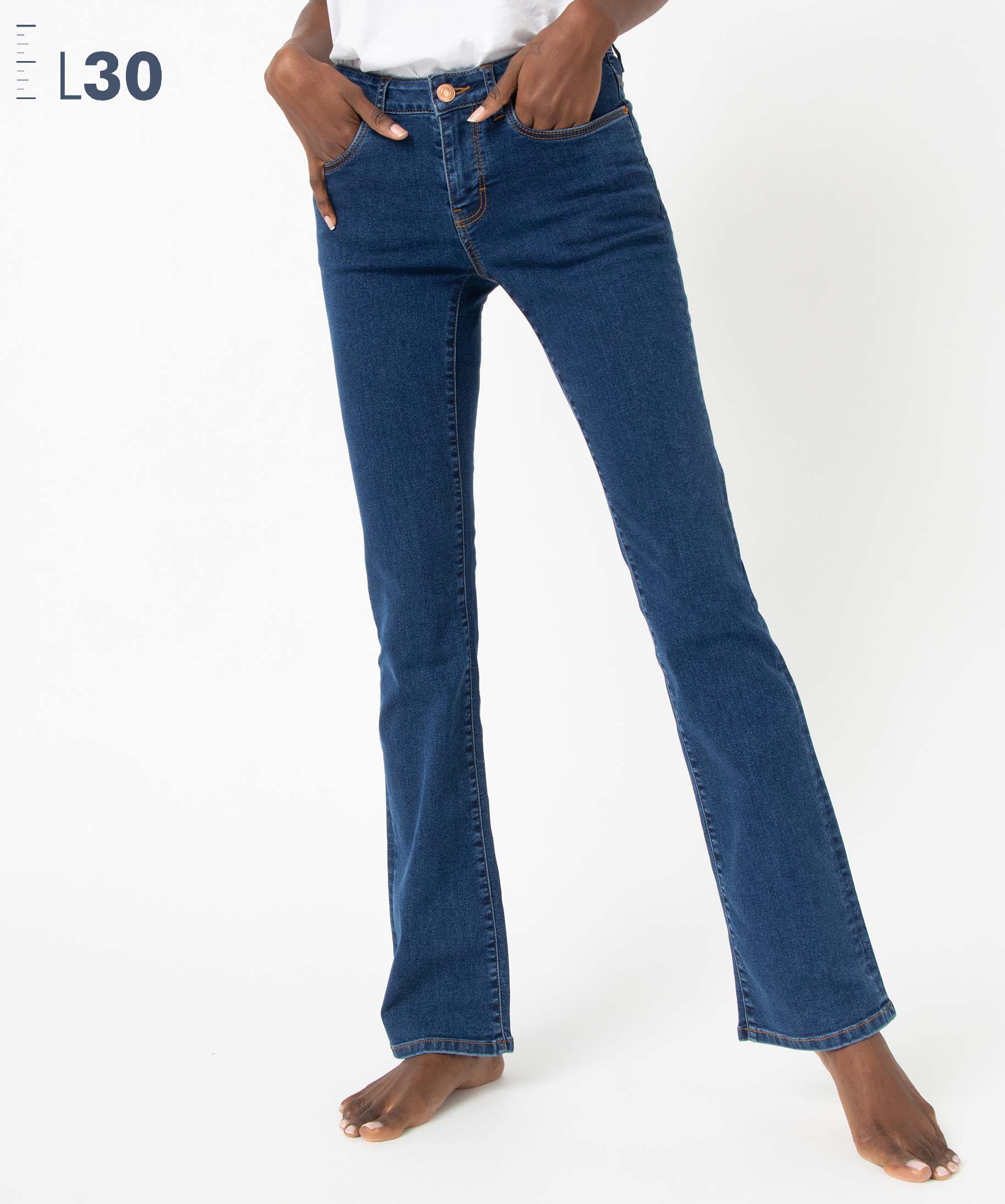 Jean femme coupe Bootcut taille normale - L30 brut | GEMO