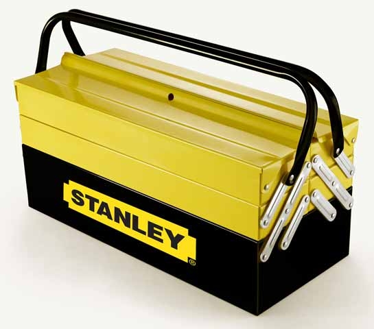 Stanley 1-94-738 Werkzeugkasten aus Metall mit Ausleger - 5 Schubladen