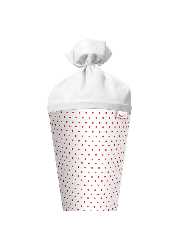 ROTH Bastel-Schultüte groß weiß rote Punkte 70 cm in Weiß günstig kaufen onesize