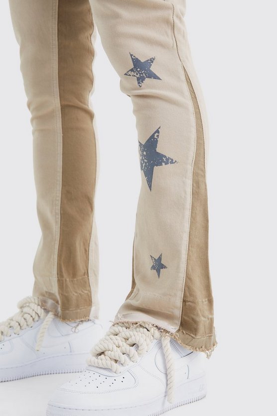Skinny Schlaghose mit Print