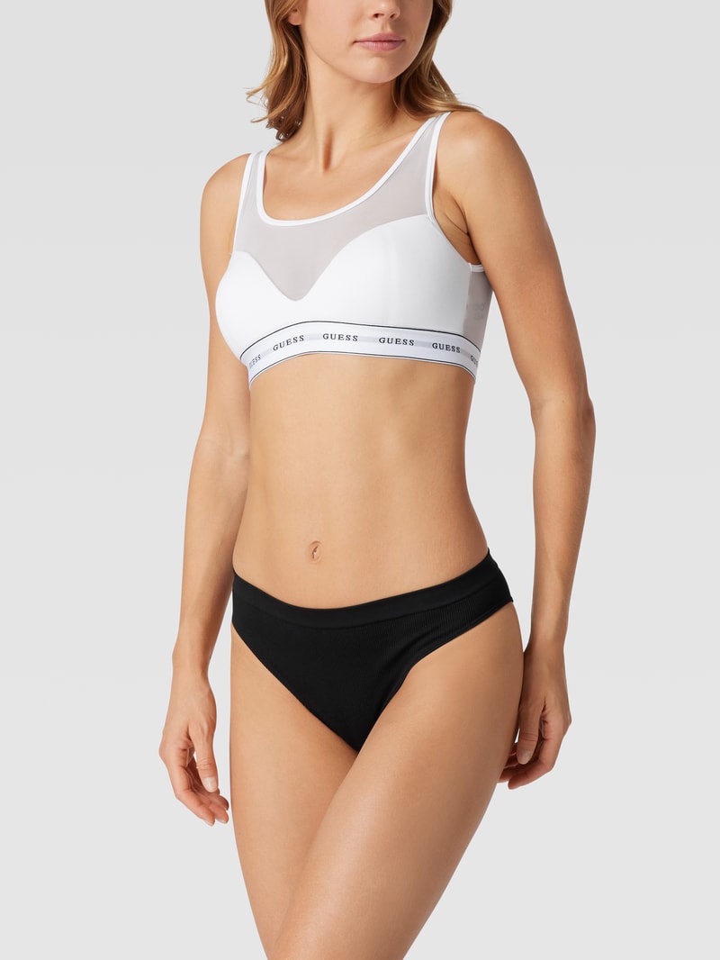 Bustier mit Netz-Einsatz in weiß