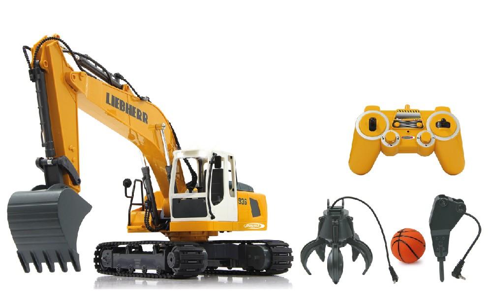 Jamara e.K. JAMARA Bagger Liebherr R936 1:20 2,4GHz Destruction-Set mit Schalengreifer und Abbruchhammer