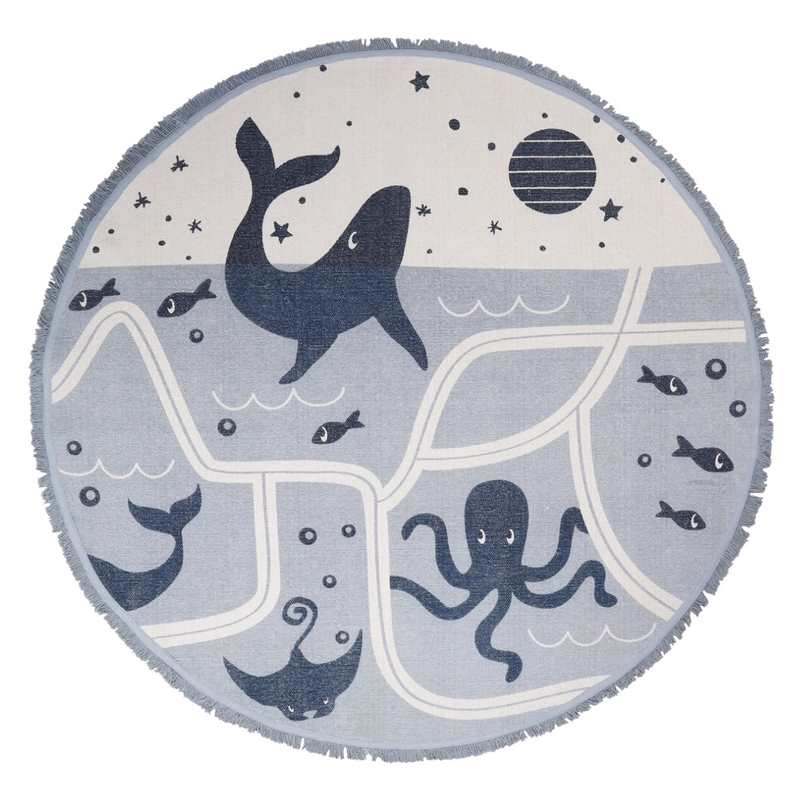 Tapis de jeu fond marin 120cm LITTLE DEEP BLUE