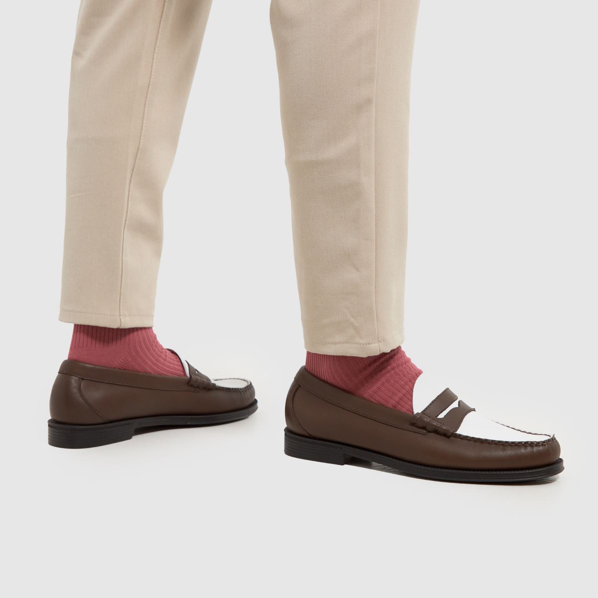 GH BASS – Weejun Larson – Bruna, flerfärgade loafers med rem