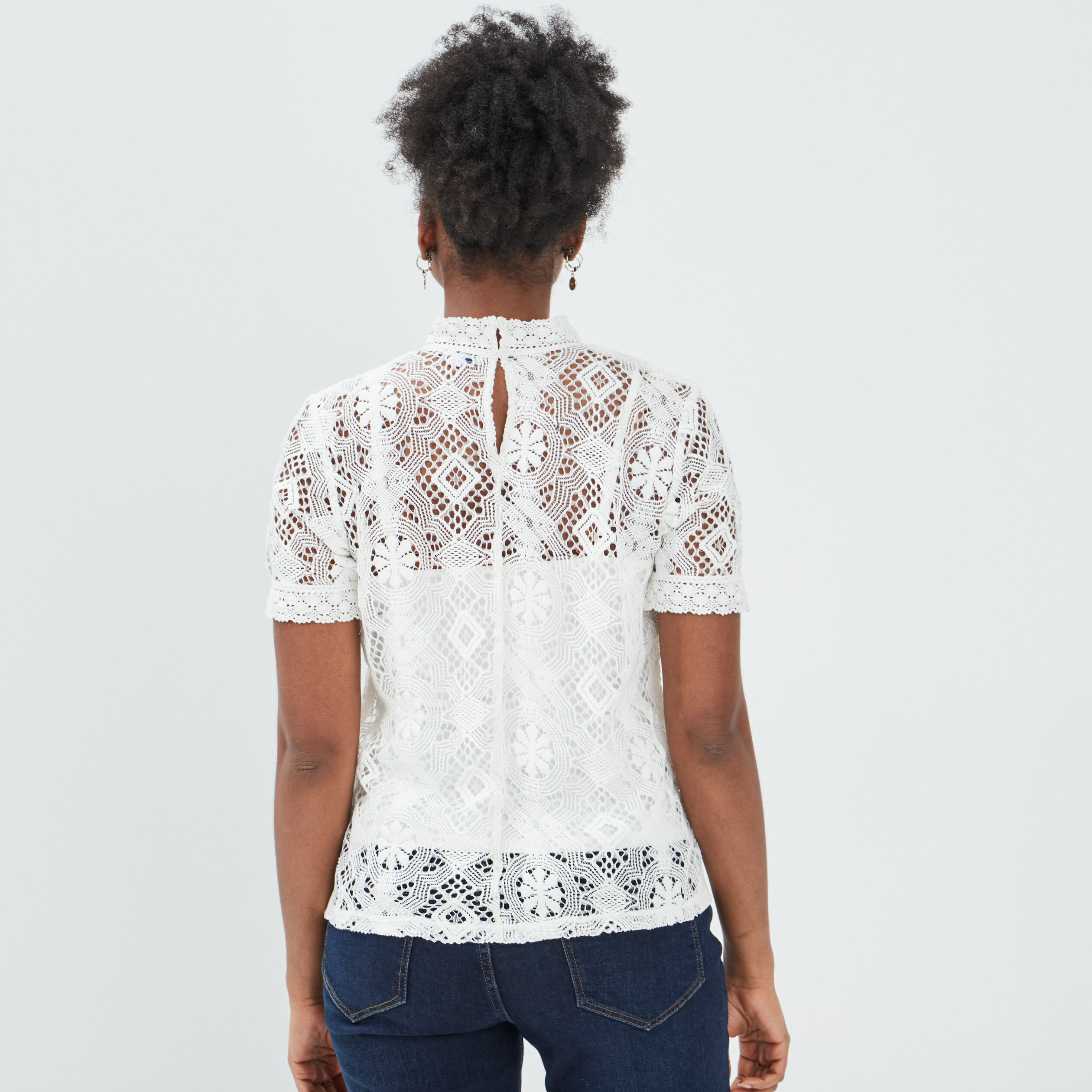 T-shirt manches courtes ivoire femme | La Halle