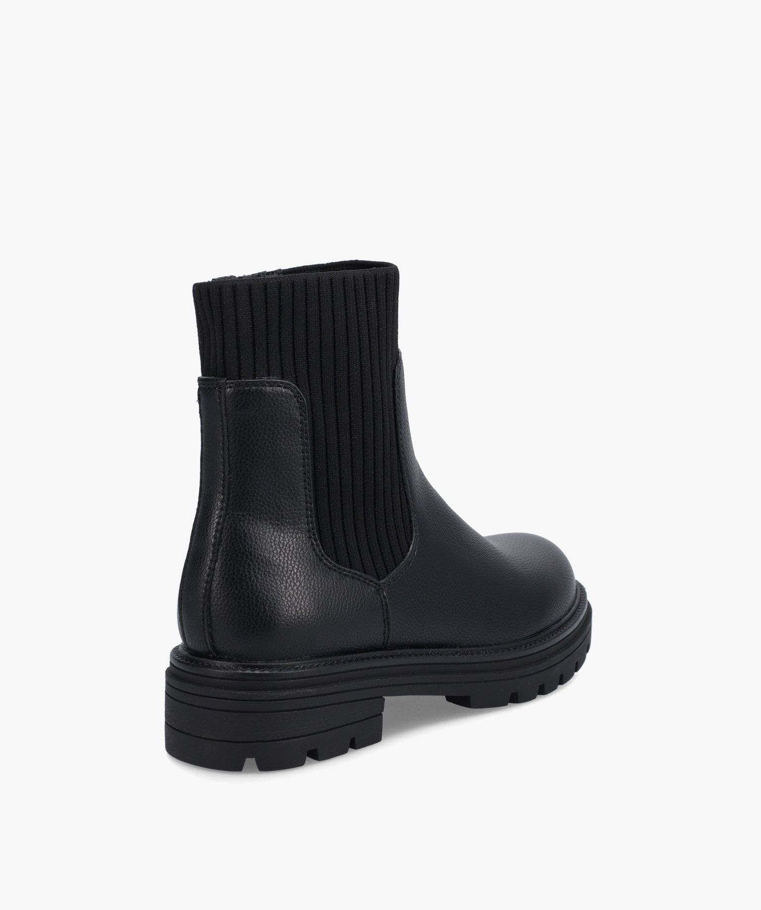 Boots fille unies à col chaussette et semelle crantée noir | GEMO